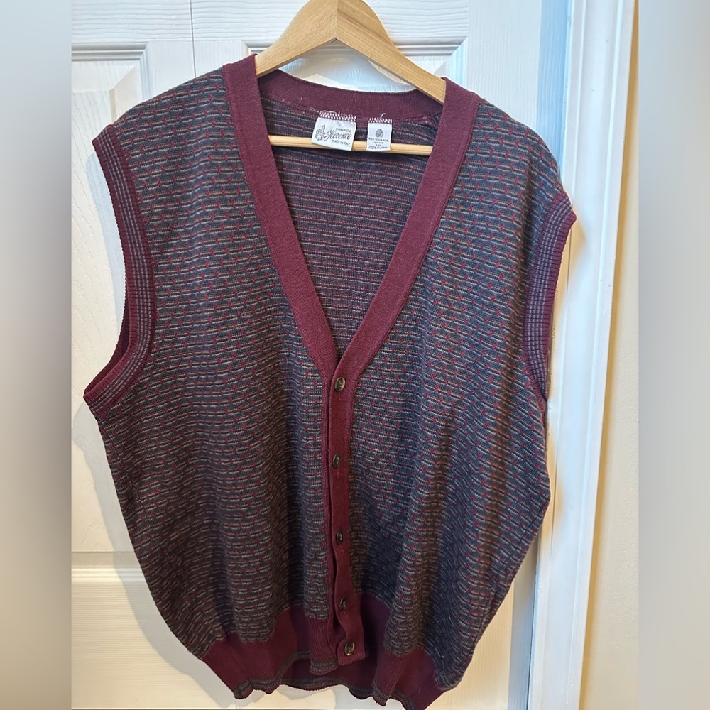 Maglificio Florence 100% Virgin Wool Button-Up Vest - Size XXL